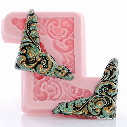 Victorian Corner Scroll Work Silicone Mold Food Safe Fondant, Chocolate, Candy, Resin, Polymer Clay, Craft, Jewelry Food Mold. - Thumbnail 4