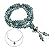 Cat Eye Jewels 108 Buddhist Prayer Beads Meditation Mala Beads Bracelet Necklace Ocean Green Blue