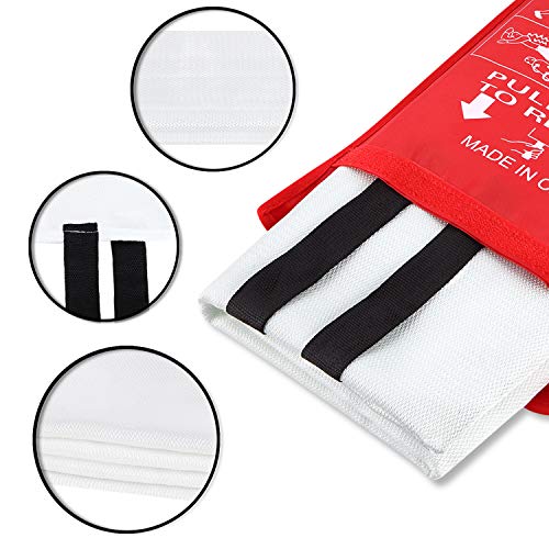 EVERLIT [2Pack] Fire Blanket Size XL 47''x47'' Fire Suppression