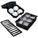 Ice Molds for Whiskey - Set of 3 Silicone Ice Molds -3 Designs - Sphere Ice Ball Maker with Funnel, Cylindrical Ice Tray, and Square Perfect for Cocktail Parties, Reusable, Food Grade, BPA-Free, Black