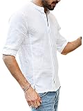 Chemise Homme Légère Coton - Coupe Ample Décontractée - Col V - Manches Longues - Multi-Coloris