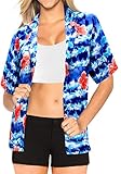 LA LEELA Women Hawaiian Shirt Beach Top Tank Blouses Aloha Boho Holiday Casual Boyfriend