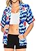 LA LEELA Women Hawaiian Shirt Beach Top Tank Blouses Aloha Boho Holiday Casual Boyfriend