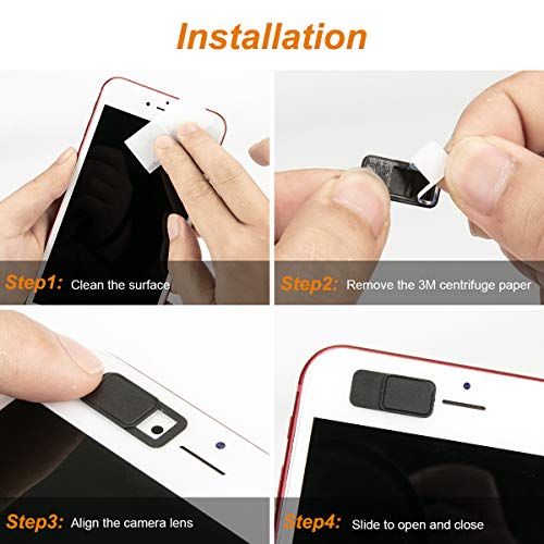 YILIJIE Laptop Webcam Cover, 0.027In Ultra Thin Laptop Camera Cover Strong Adhesive Security Webcam Privacy Cover Slide Blocker for MacBook Pro/Air, iMac, PC, Ipad, Smartphone, Echo Spot (S-9Pack)