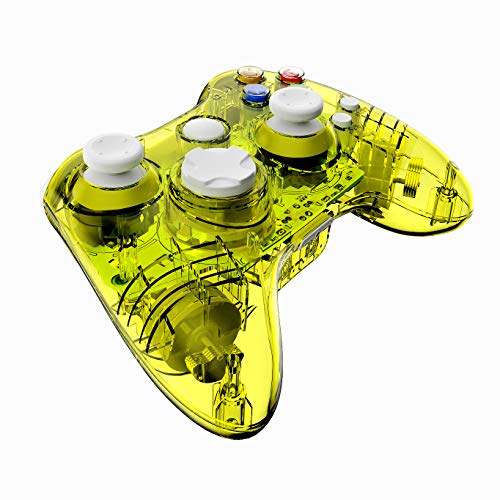 Wireless Xbox 360 Controller Console Double Motor Vibration Wireless Gamepad Gaming Joypad (Yellow) - Thumbnail 6
