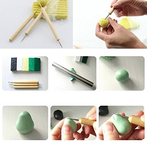 COMIART Ball Styluses Tool Set for Embossing Pattern Clay Sculpting