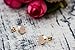 Rose Gold Plated Stud Earrings Frosted Stainless Steel Pierced Tunnel