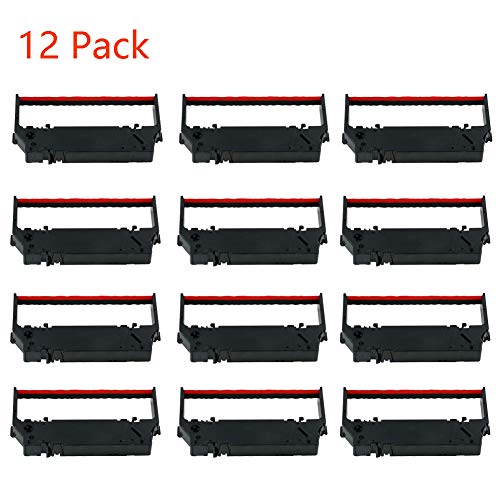 12-Pack Replacement for Star SP700 Printer Ribbon for Using with Star RC700 Sp 700 Sp700 Sp712 Sp717 Sp742 Sp747 (Black and Red)