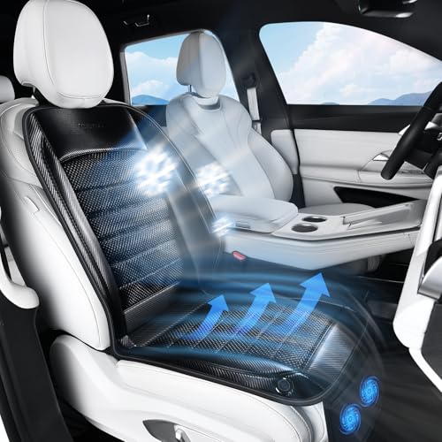 Coverado Summer Seat Covers with 2 Fans, Adjustable 3 Speeds Ventilated Seat Cushion Adaptable Universal for Car Truck SUV Van All Vehicles