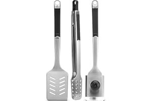 Napoleon® BBQ Accessory - GATL006 - Premium Grill 3-Piece Tool Set, Stainless Steel Construction, Tongs, Spatula