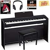 Casio Privia PX-870 Digital Piano - Black Bundle with Furniture Bench, Headphones, Instructional Book, Austin Bazaar Instructional DVD, and Polishing Cloth