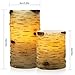 Pandaing Set of 5 Pillar Birch Bark Effect Flameless LED Candles with 10-key Remote Control and 2 4 6 or 8 Hours Timer Function