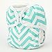 One Size Cloth Diaper Cover Snap With Double Gusset (Green Chevron)