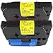 2PK Black on Yellow Label Tape Compatible for Brother TZ TZe 631 TZe-631 TZ-631 12mm P-Touch 8m 0.47“ x 26.2'