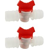 DGZZI Barbed Ball Valve 2PCS 1-Inch ID in-Line Ball Valve Shut-Off Switch with Hose Barb with Hose Barb for Drip Irrigation and Aquariums White