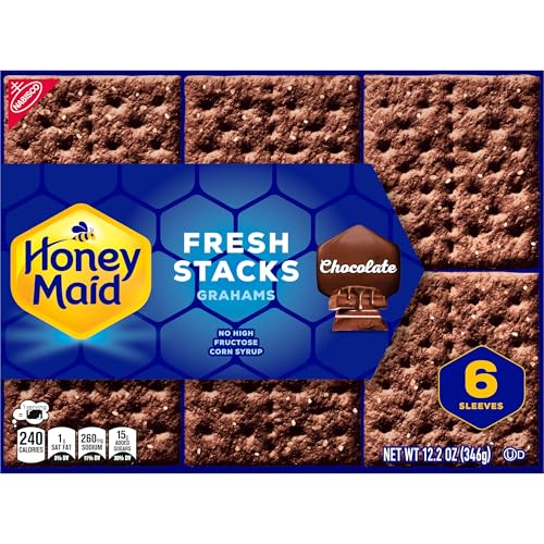 HONEY MAID FRESH STACKS CHOCOLATE GRAHAM CRACKERS, TRAVEL SNACKS, 12.2 OZ (6 MULTI SNACK PACKS)