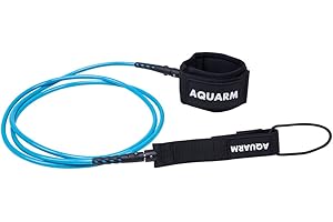 AQUARM Surfboard Leash 6/7/8/9 Feet, Straight Leg Rope Premium SUP Leashes for Shortboard, Longboard, Paddleboard, Surf Boards, Surf Leash with Double Stainless Steel Swivels