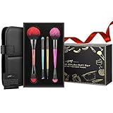 Makeup Brushes Set, IFM TOOLS Double Ended Cosmetic Brush Kit with Organizer Holder Case, Eyeshadow Foundation Powder Liquid Cream Blending Brush, Premium Metal Handles, Cruelty-Free Colorful Bristles