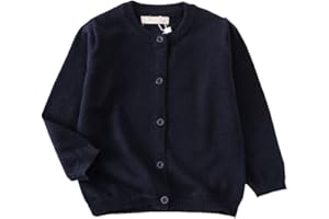 LNICEAR Toddler Boys Girls Crewneck Cardigan Sweaters Long Sleeve Kids Button Cotton School Uniform Knit Tops Outwear