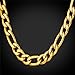 U7 Men Chunky Necklace Cool Punk Jewelry 18K Stamp Stainless Gold Plated 9MM Wide Figaro Chain 22 Inch