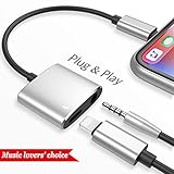 Lightning to 3.5mm Headphone Jack Adapter,iNassen for Iphone 7 Lightning Audio and Charger Adapter Splitter with Charge and Music Aux Headphone Splitter for Iphone 7/7 plus/8/8 plus/X (black)