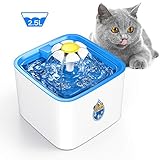 DELOMO Pet Water Fountain, 84oz/2.5 L Automatic Electronic Pet Fountain, Cat Water Fountain, Super Quiet Water Dispenser for Cats
