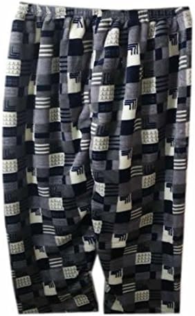 Smallwin Mens Casual Comfy Printed Flannel Long Sleep Pants dark grey One-Size