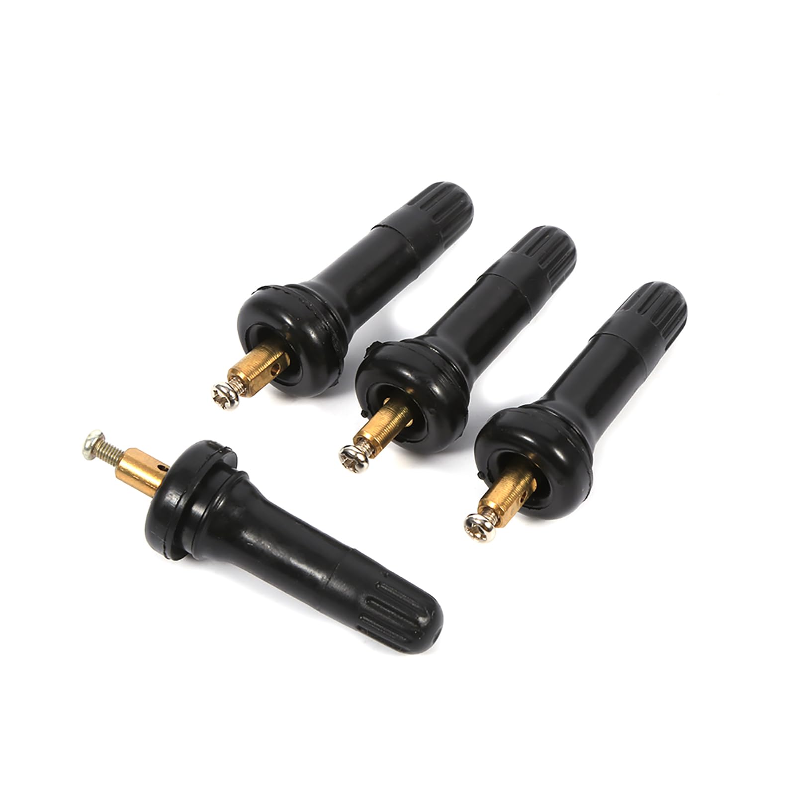 Snap In Tire Valve Stem Tyre Pressure Monitoring Sensor Valve Stem, 4 Pcs TPMS Valve Stem Anti-explosion Tire Pressure Sensors Replacement Car Vehicle Tyre Rubber Pure Copper Stable 6cm