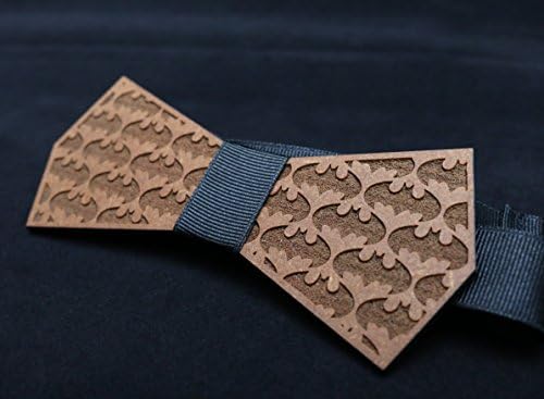 Wooden batman pattern engraved custom bow tie necktie fan club