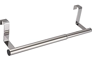 Vestamore Over The Door Towel Rack, Extendable Stainless Steel Cabinet Door Towel Holder, Space Saving, Rustproof, Adjustable