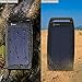 BigBlue Solar Battery Charger 10000mAh IPX4 Waterproof Dual USB Ports Emergency Solar Powered Charger with 6 LED Light Fast Charging for Cellphone Tablet and More Devices（Black）