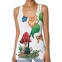 DragonBuildingMaterials Women Sleeveless t Shirts Funny Tank Top for Women Sleeveless Casual Small