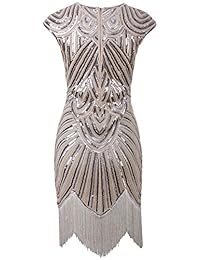 Vijiv Art Deco vestido flapper de abalorio de los años 20 inspirado en The Great Gatsby