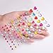 Outus Self-Adhesive Rhinestone Sticker Sheets Assorted Colors Various Shapes, 4 Size, 8 Sheets, 674 Pieces