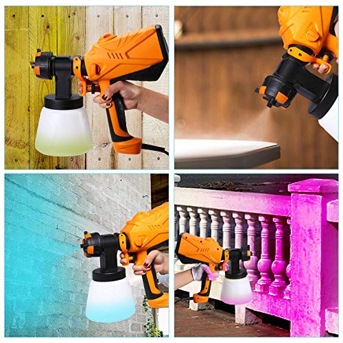 Paint Sprayer Power Painter - Beaspire 600 watt High Power Home Electric Spray Gun, Professional HVLP Painting Tool with 1000ml Detachable Container for Spray Painting & Painting Projects