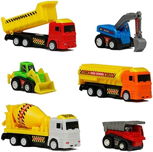Pull Back Car Toy Mini Construction Vehicles Trucks Model Set for Kid Children 3 Year Old and up