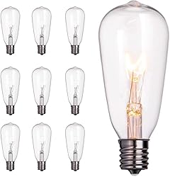 10 Pack Edison Replacement Light Bulbs,7-Watt E17