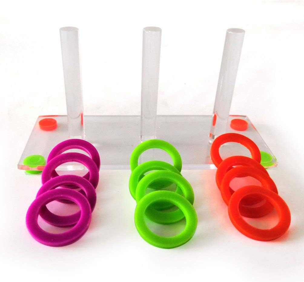 Balacoo Bird Ring Toy Acylic Interactive Ring Toss Game Puzzle Toy Fencing Training Bird Educational Toy Parrot Chew Play Tabletop Toy (Random Color) - Image 4