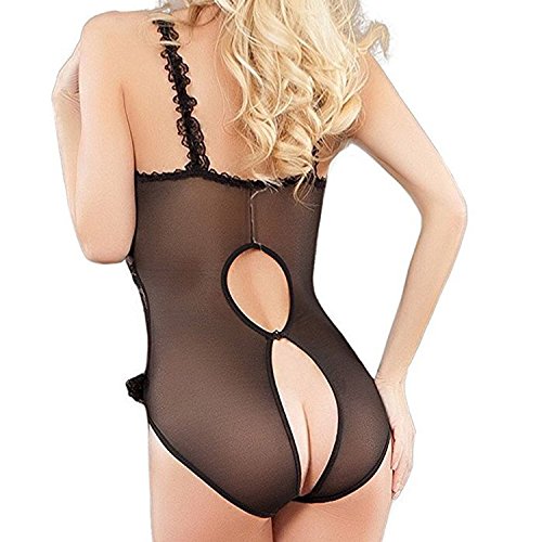ZILucky-Women-Sexy-Lingerie-Cupless-Bodysuits-Crotchless-Lace-One-piece-Teddy-Babydoll-Nightie