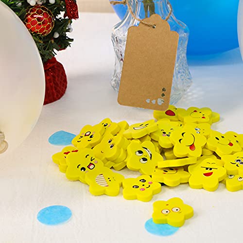 Koogel 100 Pcs Smile Novelty Erasers, Smile Rubber Erasers for Kids Party Favour Party Bag Fillers School Prize Reward