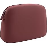 Gudahower Foldable Silicone Makeup Bag Large Capacity and Lightweight Toiletry Bag for Travel Waterproof Cosmetic Bag with Zipper for Women Girls (Crimson)