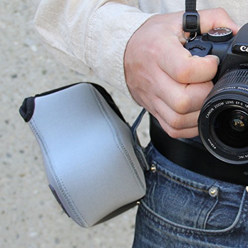 USA GEAR DSLR Camera Sleeve Case (Gray) with Neoprene Protection