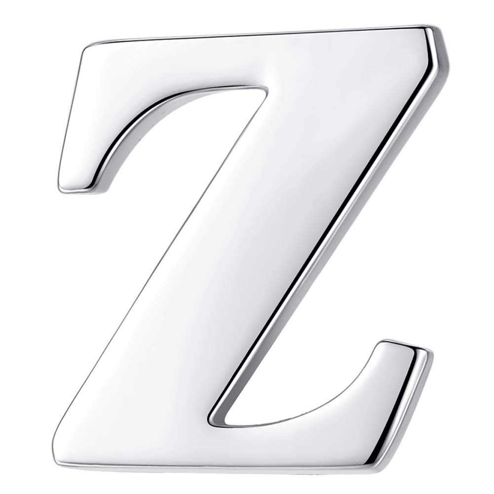 HONEY BEAR 1pc Alphabet Letters A to Z Collar Brooch Label Pins Badge for Mens' Suit/Women's Shirt for Business Gift,Silver Z 0.94in