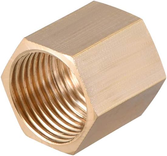 sourcing map Brass Hex Rod Pipe Fitting G 1/2 Female Thread Straight Coupling 2pcs, Gold, G1/2, 2pcs - Image 5