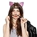 Mudder 4 Pieces Glitter Cat Ear Headbands Kitty Headbands Cat Ear Hair Hoops for Daily Wearing and Party Decoration