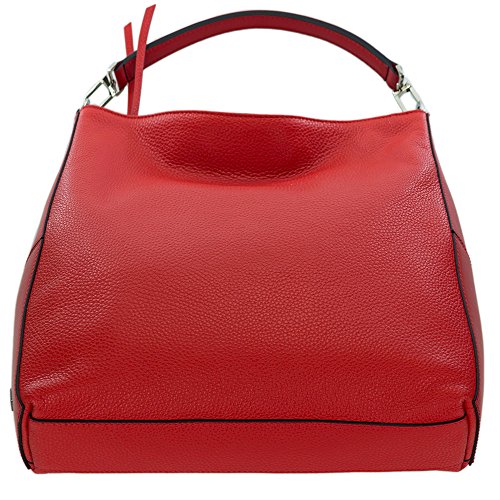 Gianni Chiarini Italian Made Red Pebbled Leather Large Hobo Bag