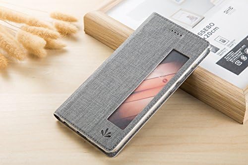 Huawei P20 Pro Flip Case, Meiya Fashion PU Leather+ Soft Cystal TPU Shockproof Flip Cover Case Shell Huawei P20 Pro, Slim Magentic Case Card Slot Stand (Grey)