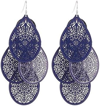 Grace Jun Bridal Vingtage 4 Teardrop Shape Pierced Dangle Earrings Large Statement Earrings