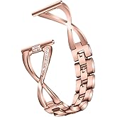 Compatible with Michael Kors Gen 5 Lexington Bands, Bling Diamond & Stainless Steel Watch Band Women Strap Jewelry Wristband for Michael Kors Access Gen 5 Lexington Smartwatch