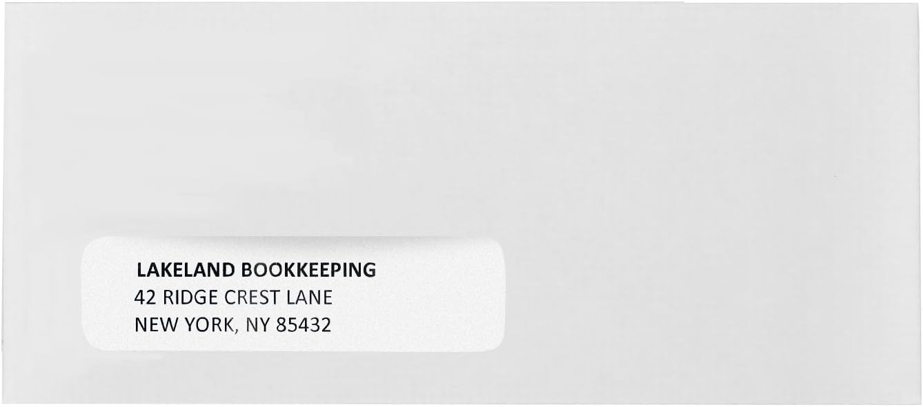 500 Number 10 Single Window Envelopes - Thick Gummed Seal - Designed for Secure Mailing of Quickbooks Checks, Invoices, Business Statements, Personal Letters - 4 1/8 x 9 1/2 : Office Products